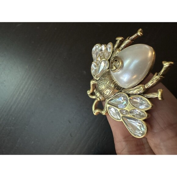 Gucci Stamped Interlocking GG Vintage Adorned Bee Large Pin Brooch - Picture 5 of 13